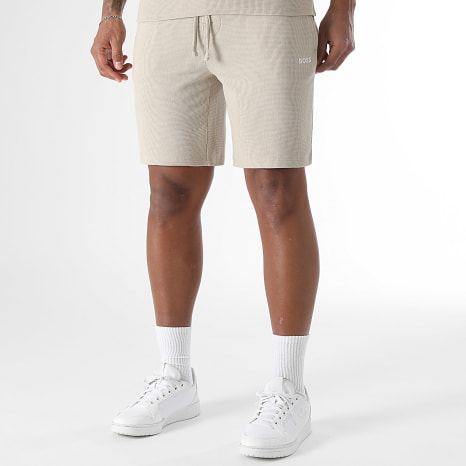 BOSS - Conjunto Camiseta y Pantalón Corto de chándal Waffle 50535891 50535884 Beige